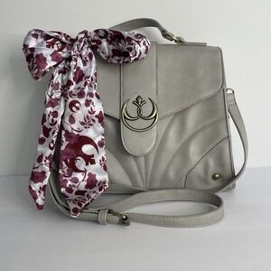 Bioworld Princess Leia Handbag Purse Rebel Alliance Scarf Grey Gold Burgundy